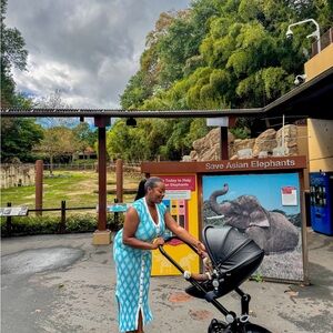 Fashion Nova Turquoise and Cream Knit Top